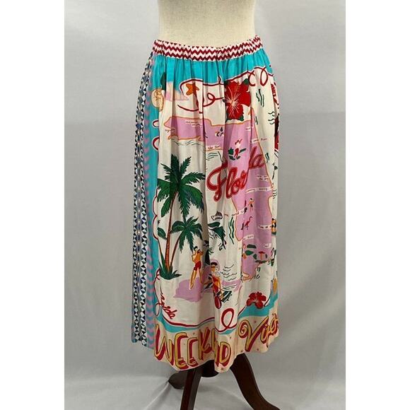ME369 Sz XS-S Alexa Florida Printed Midi Skirt NWT - Picture 2 of 12